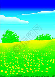 向量 风景免费树木悬崖松树相片照片插图蓝色天空绿色背景图片