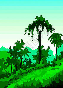 向量 风景草原白色插图免费照片天空蓝色树木森林绿色图片