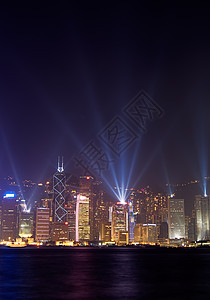 香港有名的夜光秀晚场景天空地标市中心建筑学戏剧性建筑风景摩天大楼商业交通图片