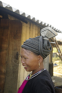 黑人黑人达奥族女性女士海关黑色山地少数民族戏服多样性传统部落帽子图片