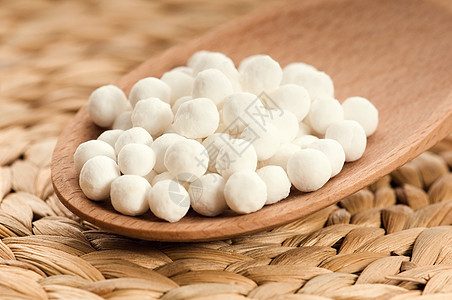 白木薯珍珠植物小吃食物木薯白色气泡烹饪甜点淀粉波霸图片