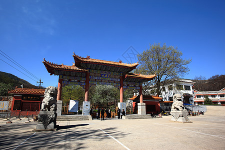 建筑 中国式建筑蓝天风景哀柏战马旅行石狮子公园雕塑图片