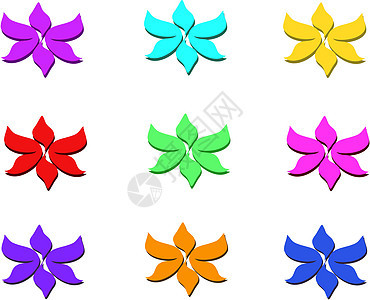色彩多彩的Dainty鲜花混合背景图片