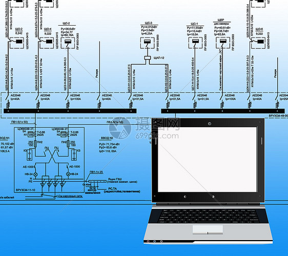 设计最新的计算机技术电子产品力量电脑方案屏幕青色玻璃键盘按钮项目图片