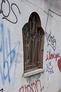 受限制窗口破坏者涂鸦建筑窗户酒吧艺术装饰品图片