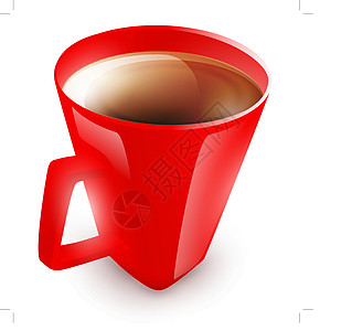 咖啡杯红色陶器餐具咖啡店制品插图陶瓷咖啡杯子图片
