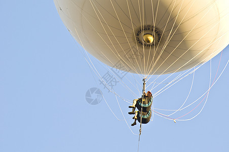 热空气气气球彩虹冒险旅行漂浮爱好蓝色勘探天空航班热气图片