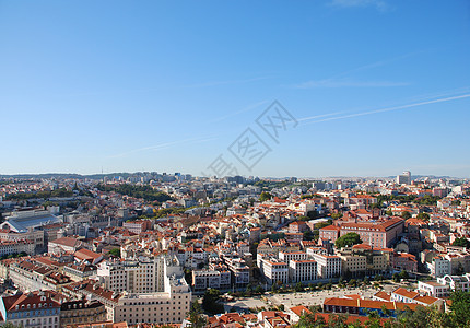 葡萄牙里斯本市风景Lisbon建筑学风景历史场景城市建筑物蓝色旅游天空观光图片
