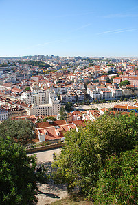 葡萄牙里斯本市风景Lisbon城市建筑学旅游蓝色风景建筑物天空观光场景植物群图片