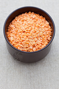 红色分裂扁豆生物饮食营养蔬菜麻布材料盘子背景图片