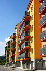 新公寓白色橙子财产红色黄色房子旅游框架销售街道图片