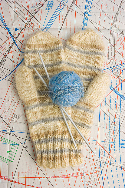 带有线条用于编织的球球羊毛爱好针线针织品网络图片
