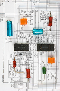 无线电广播构成部分电路电阻器电子晶体管仪器电脑木板图片