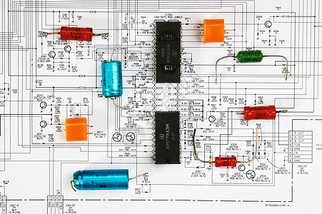 无线电广播构成部分电路电子电脑电阻器晶体管木板仪器图片