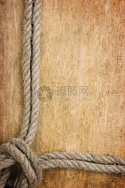 由旧绳子制成的框架旅行节点绳索蕾丝木板样本招牌棕色图片