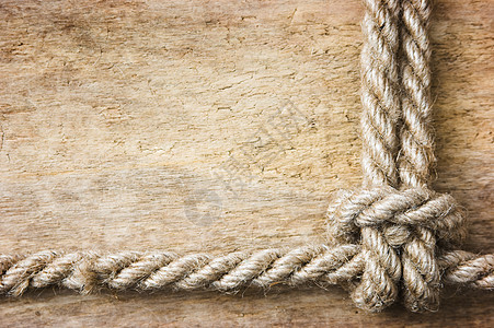 由旧绳子制成的框架蕾丝木板绳索棕色旅行样本节点招牌图片