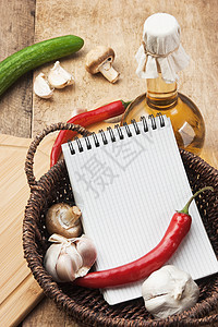 向日葵油和蔬菜烹饪餐厅植物笔记本食谱桌子味道芳香草药香脂图片