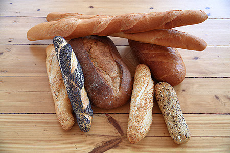 新鲜面包店早餐超市健康餐厅棕色谷物面包师糕点背景图片