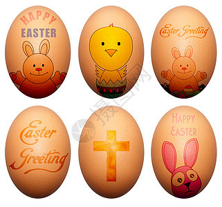 复活鸡蛋兔子小鸡庆典宗教插图装饰背景图片