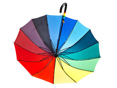 多色雨伞橙子光谱保护阳伞尼龙绿色黄色织物彩虹天气图片