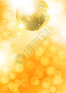 黄金迪斯科球旋律打碟机反射派对横幅舞蹈电子产品球星广告牌装饰背景图片