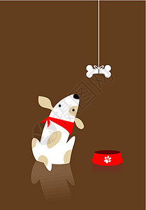 狗和骨头宠物艺术头巾动物插图爪子卡通片小狗犬类男性图片