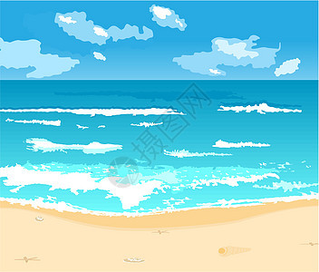 美丽的沙滩夏日背景流动波浪海湾海岸海岸线热带假期支撑气候海洋图片