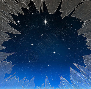 透过破碎的窗口闪亮星粉碎火花场地插图天空墙纸自由星系星星星空图片