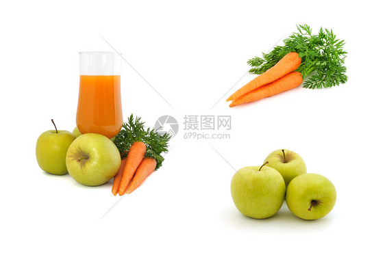 有苹果和胡萝卜的胡萝卜汁午餐烹饪美食饮食健身维生素蔬菜食品厘米服务图片