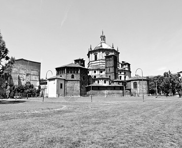 米兰圣洛伦佐教堂主场白色教会黑色宗教建筑学大教堂信仰图片