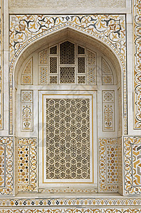 伊斯兰建筑白色工匠格子工艺建筑学精神大理石窗户镶嵌图片