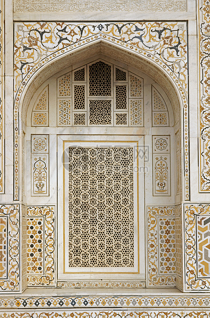 伊斯兰建筑白色工匠格子工艺建筑学精神大理石窗户镶嵌图片