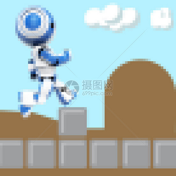 蓝机器人再生街机游戏图片