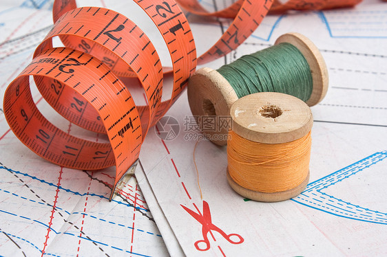 缝线裁缝织物羊毛棉布纺织品缝纫测量工具剪刀女裁缝图片
