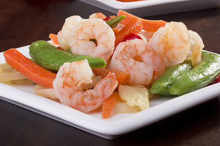 虾沙拉食物餐厅午餐蔬菜宏观绿色食欲味道服务文化图片