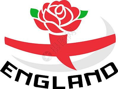 英国英语玫瑰球旗Name运动红色联盟插图旗帜橄榄球游戏图片
