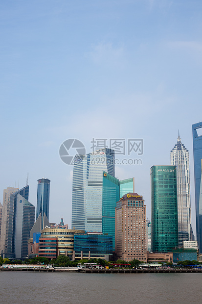 上海大都市玻璃冷泉码头城市经济蓝色金融业外滩天际图片