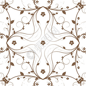 花际模式白色皇家墙纸风格窗帘叶子布料棕色丝绸织物图片
