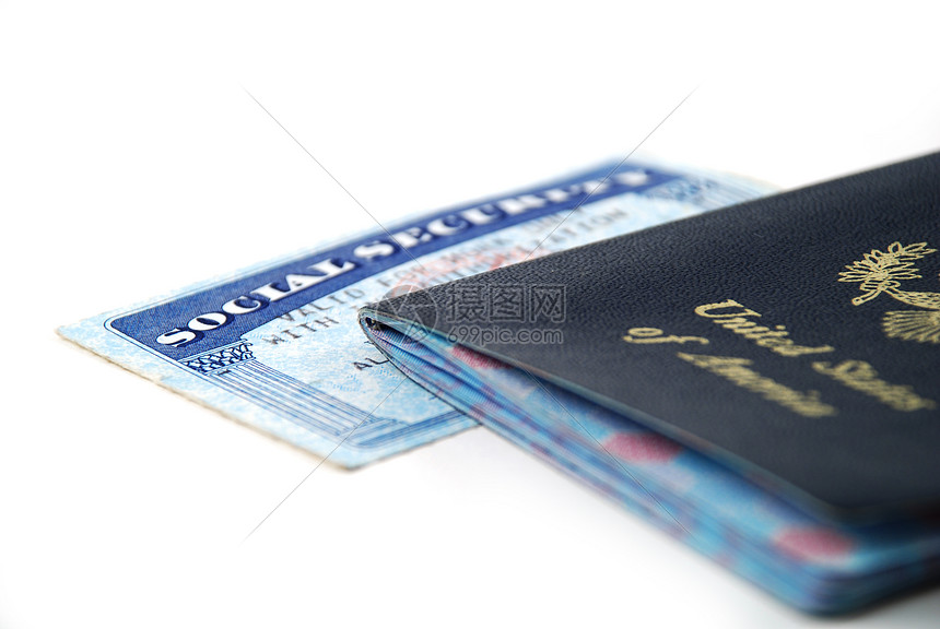 社会保障卡护照卡片文档移民蓝色国籍安全国家公民图片