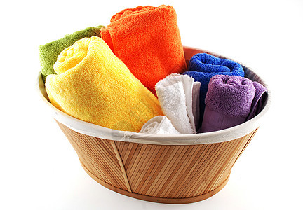 毛巾温泉洗衣店洗澡淋浴纤维面巾棉布织物篮子吸水性图片