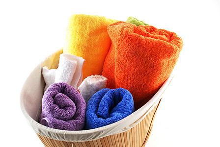 毛巾淋浴面巾温泉棉布织物纤维篮子吸水性洗衣店图片