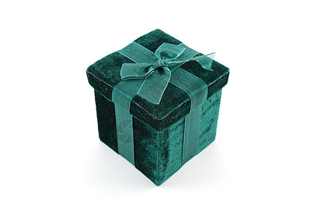 礼品盒展示礼物盒绿色礼物立方体惊喜蕾丝正方形庆典天鹅绒背景图片