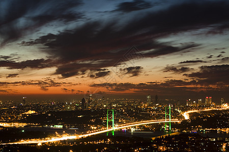 Bosphorus桥城市旅游外观照明天际结构景观路灯建筑学建造图片