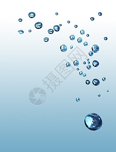 水中的泡泡气泡自然蓝色液体背景图片