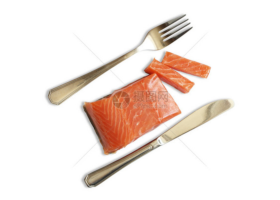 切片鲑鱼鱼片食物熟鱼海鲜鳟鱼图片
