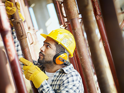 建筑业工人基础设施拉丁建设者职业手套检查用具建筑工人头盔安全帽图片