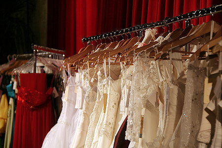 新娘魅力女性市场财富衣架商业丝绸壁橱零售裙子图片