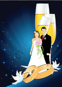 婚礼背景背景玻璃妻子裙子女士蛋糕合伙恋情帽子订婚配偶图片