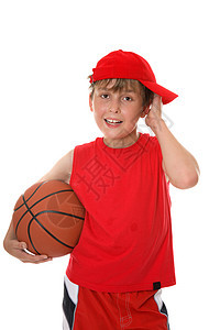 篮球运动员背心孩子运动红色孩子们玩家汗水男性团队游戏图片