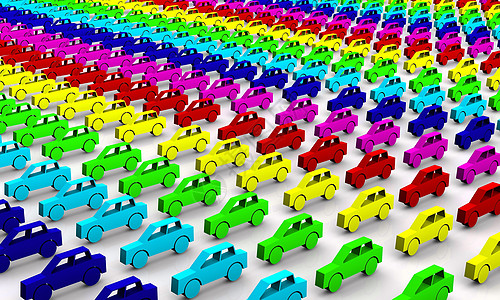 汽车概念-彩彩色轿车图片